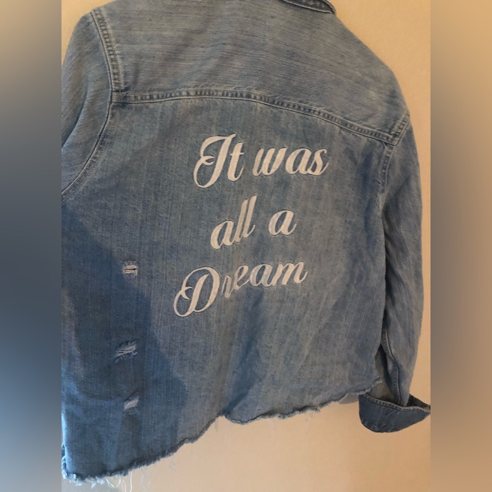 Pistola it was all a dream cropped denim jacket